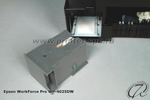 принтер Epson WP-4025DW: Емкость слива отработанных чернил