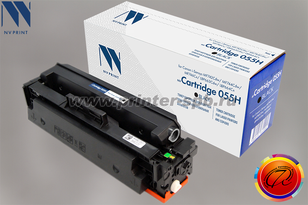 Картридж NV-Print NV-055HBk с чипом, цвет: black, ресурс стр.: 7 600, совместимый с Canon i-SENSYS LBP663, LBP664 и MF742, MF744, MF746