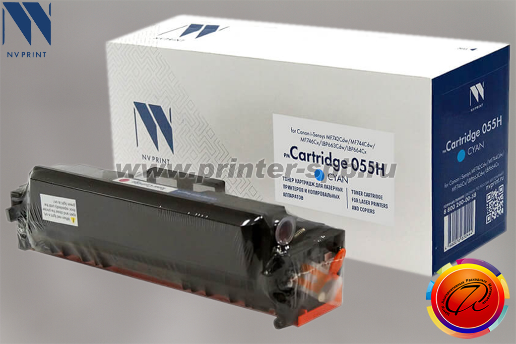 Картридж NV-Print NV-055HC без чипа, цвет: cyan, ресурс стр.: 5 900, совместимый с Canon