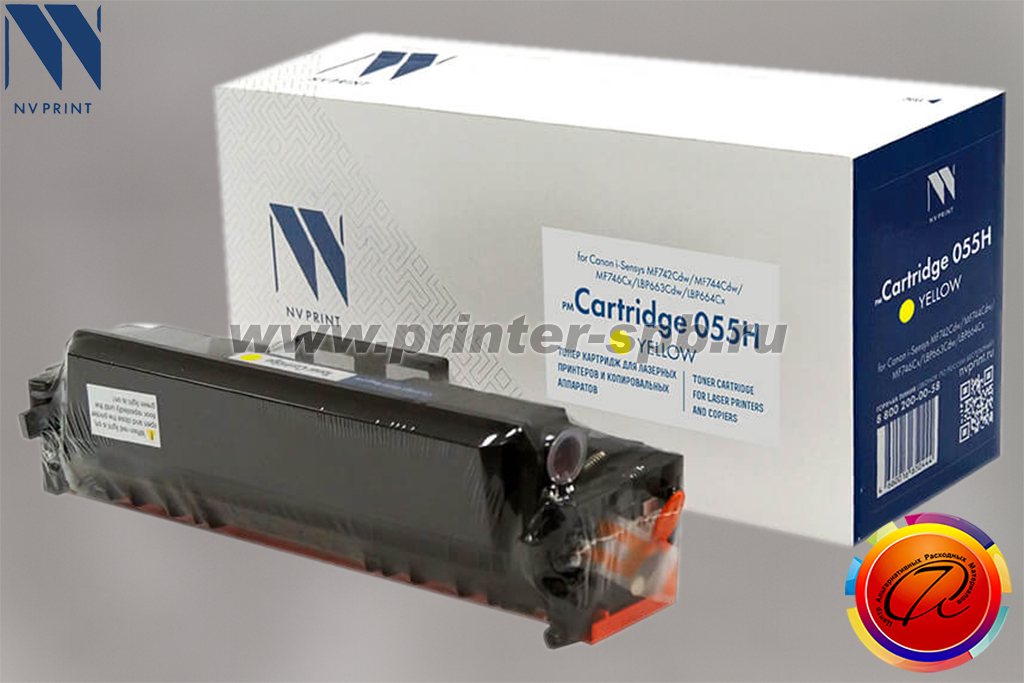 Картридж NV-Print NV-055HY без чипа, цвет: yellow, ресурс стр.: 5 900, совместимый с Canon