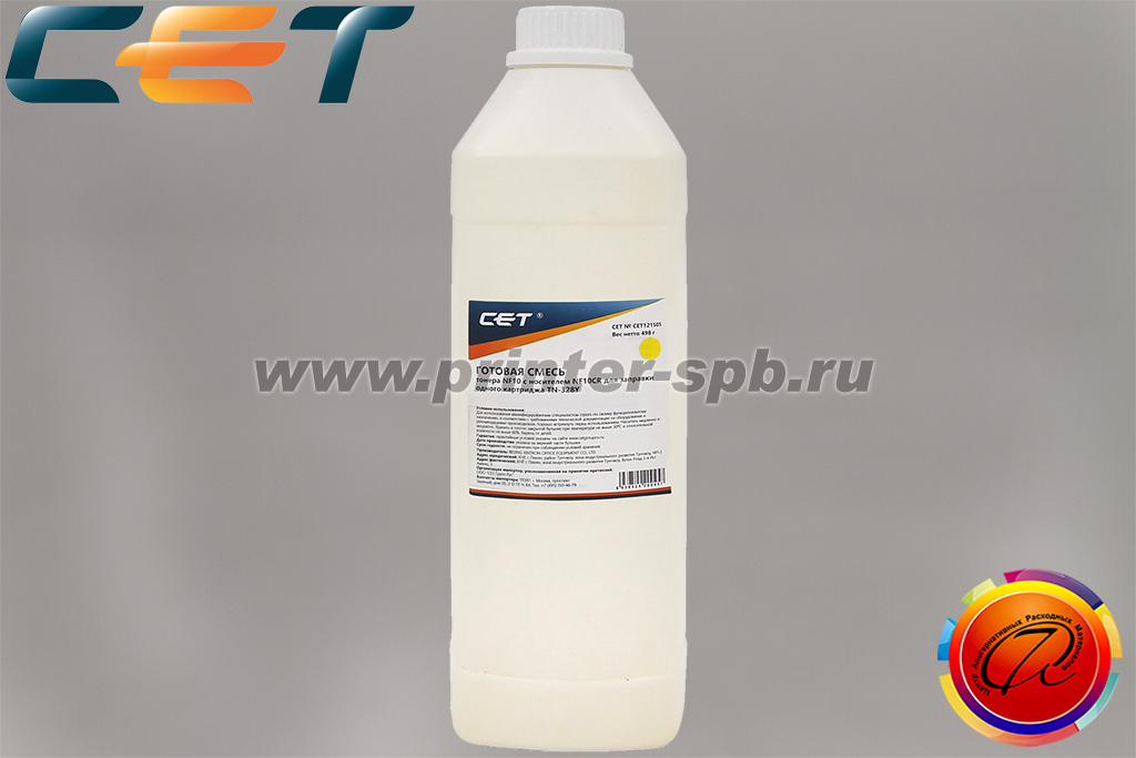 Тонер (включая девелопер) CET121505, цвет: желтый, вес нетто г: 498, серия: CET NF10Y/NF10CR