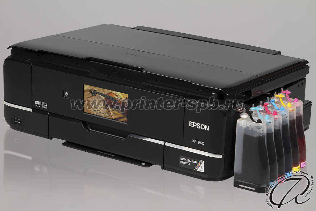 вид справа Epson Expression Photo XP-960 с СНПЧ «СТАНДАРТ»