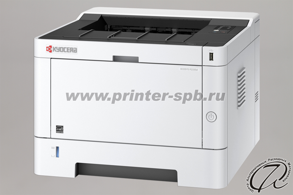 Монохромный Kyocera p2335d, вид справа Лазерный принтер Kyocera p2335d