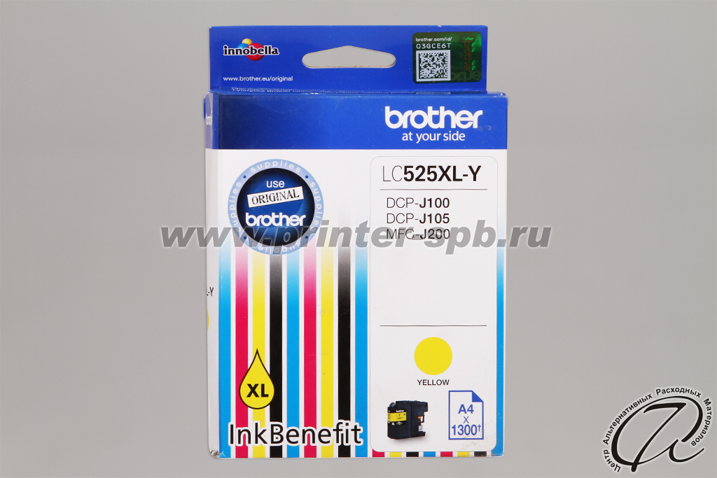 Brother LC525XL-Y YELLOW, фронтальный вид Картридж Brother LC525XL-Y YELLOW