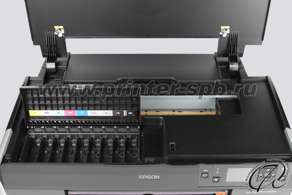 Epson Stylus Photo R3000 внутри с открытой крышкой