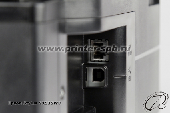 Разъемы подключения USB и LAN МФУ Epson Stylus SX535WD