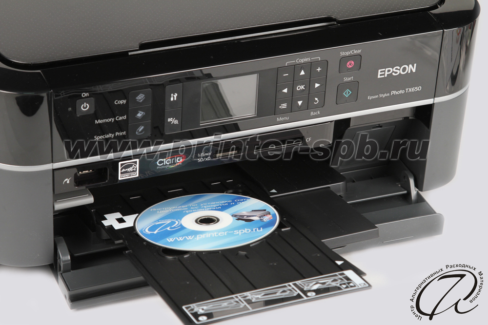 Epson Stylus Photo TX650 печать на CD/DVD дисках