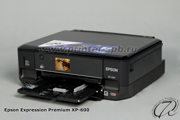 Epson Expression Premium XP-600: Вид сбоку с лотком загрузки Б