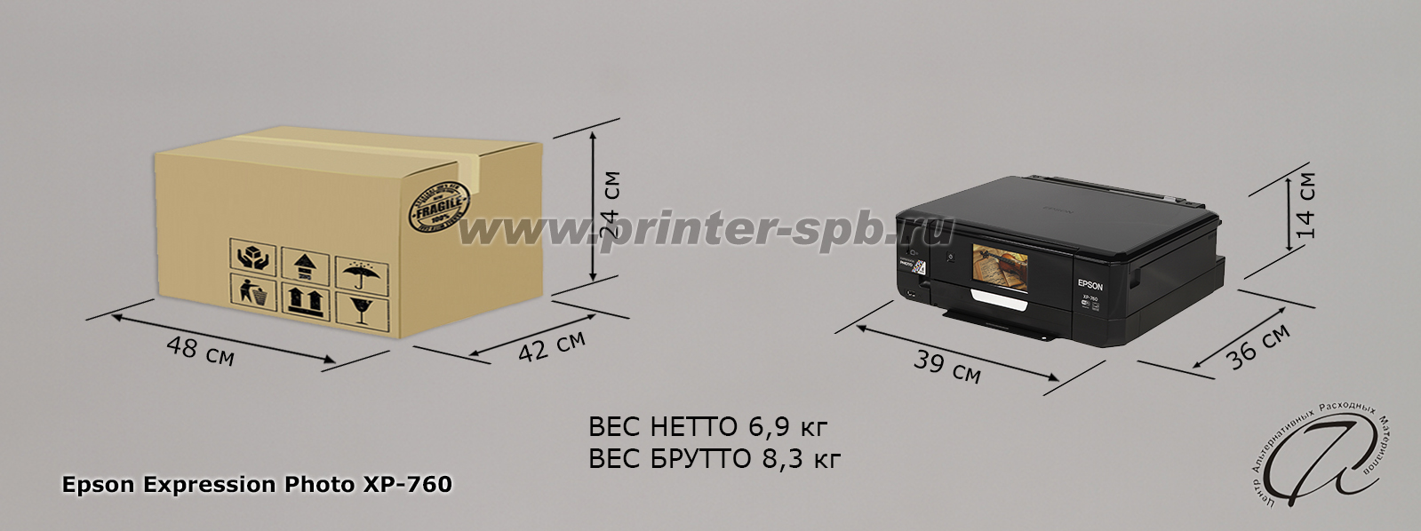 Epson Expression Photo XP-760, габариты и вес