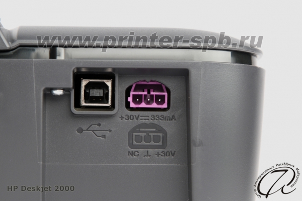 HP Deskjet 2000 разъем USB и электропитания