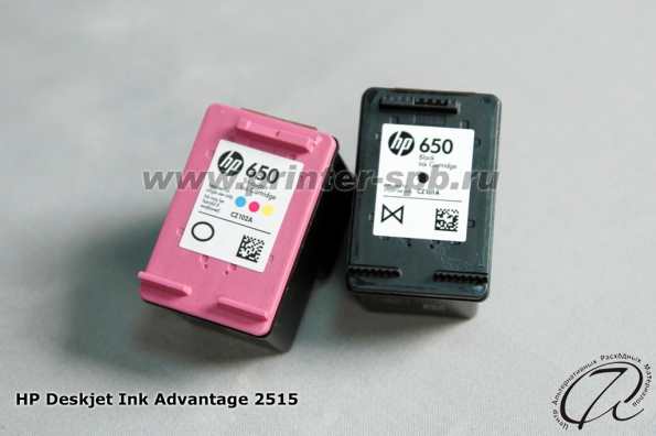 МФУ HP Deskjet Ink Advantage 2515 (CZ280C): Картриджи HP 650 (CZ102AE) и HP 650 (CZ101AE)
