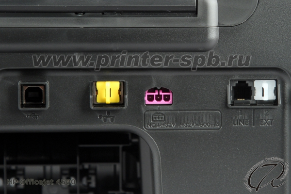 Гнезда подключения HP OfficeJet 4500 (CB867A)