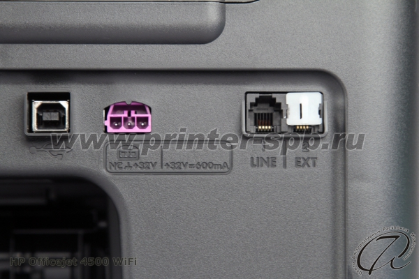 Гнезда подключения HP OfficeJet 4500 Wireless (CN547A)